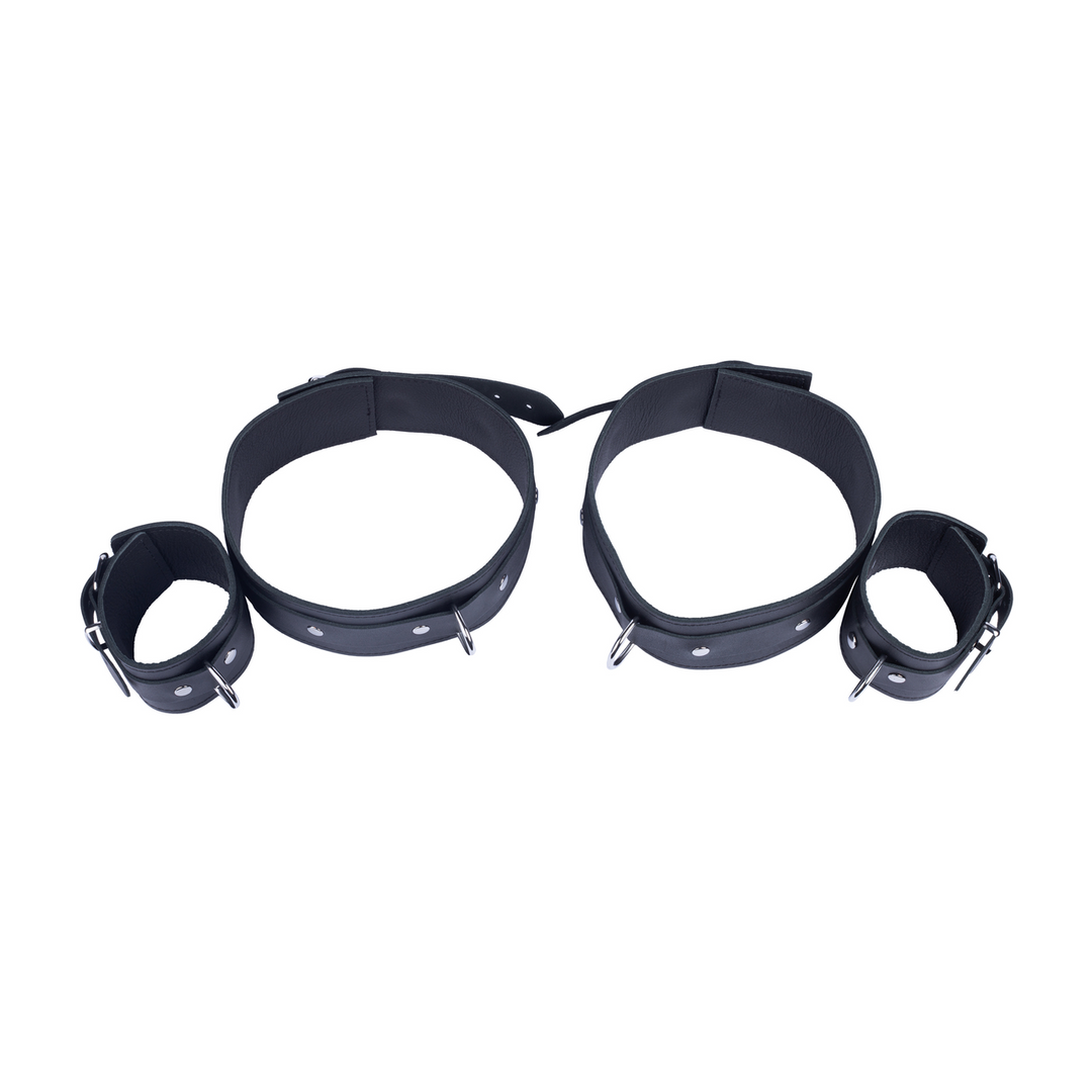 Leather Thighs Restraints - Black 2