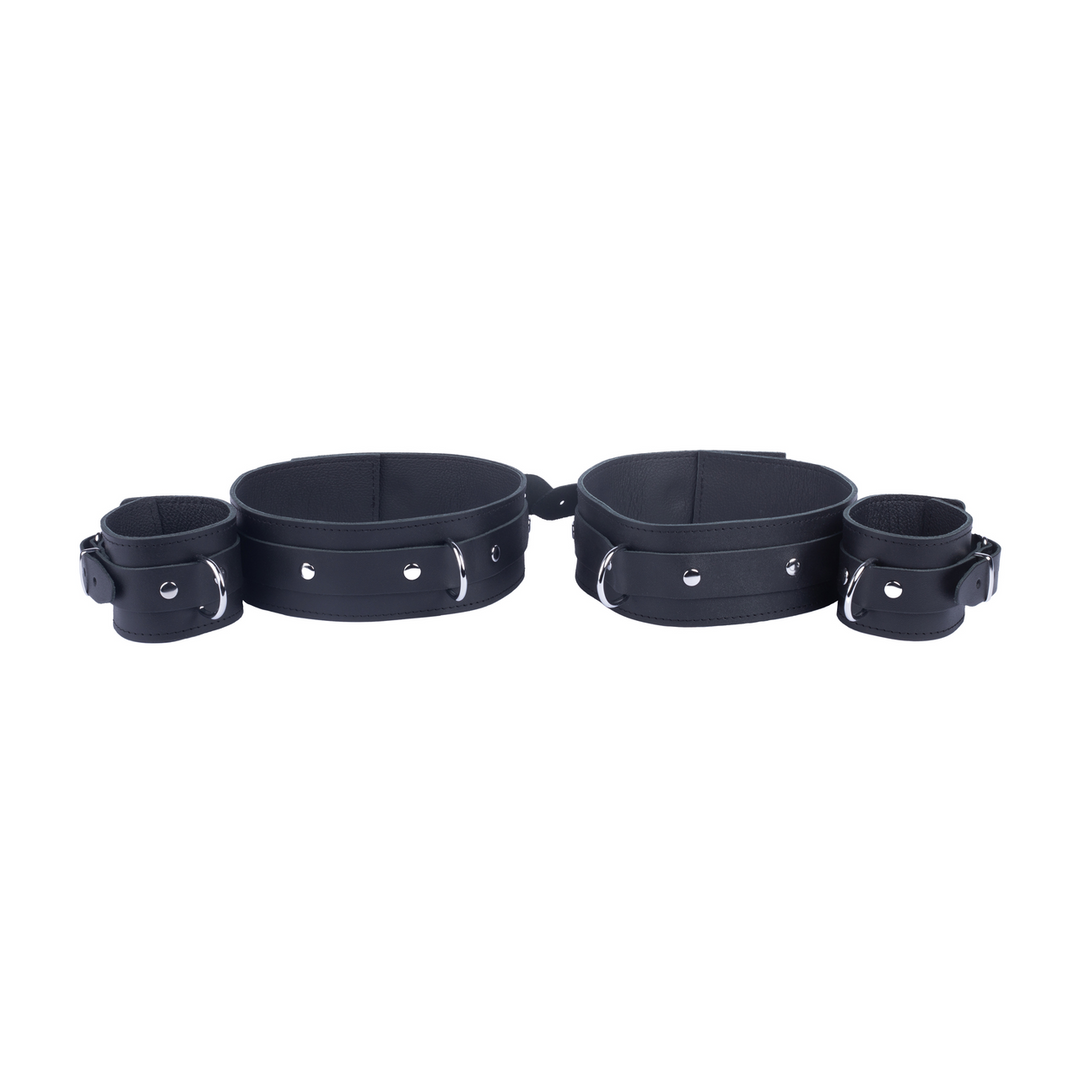 Leather Thighs Restraints - Black 1