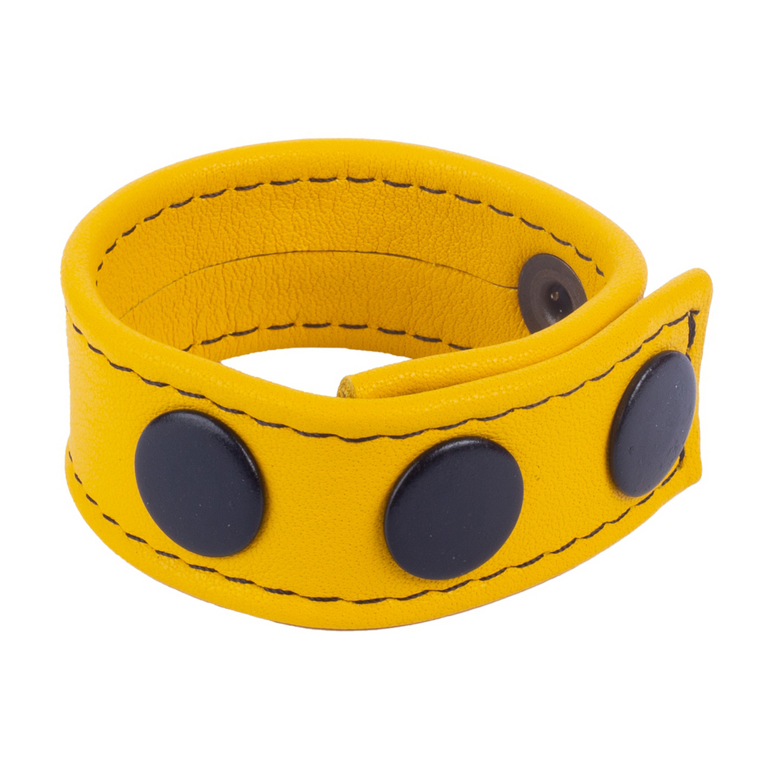 Cocky - Adjustable Leather Cockring - Yellow 2