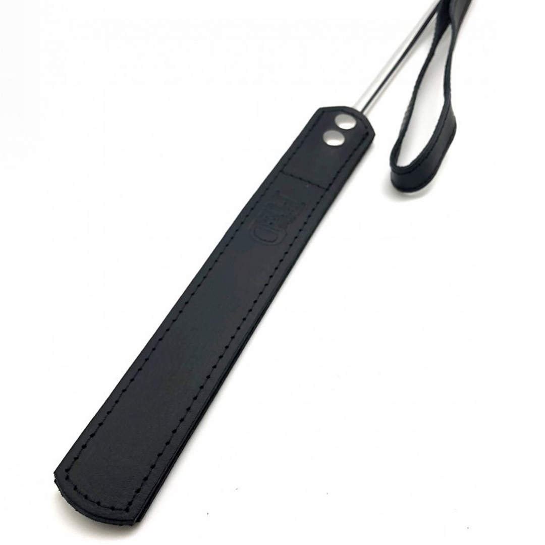 Whip - Metal and Leather - 52 cm - Black/Silver 2