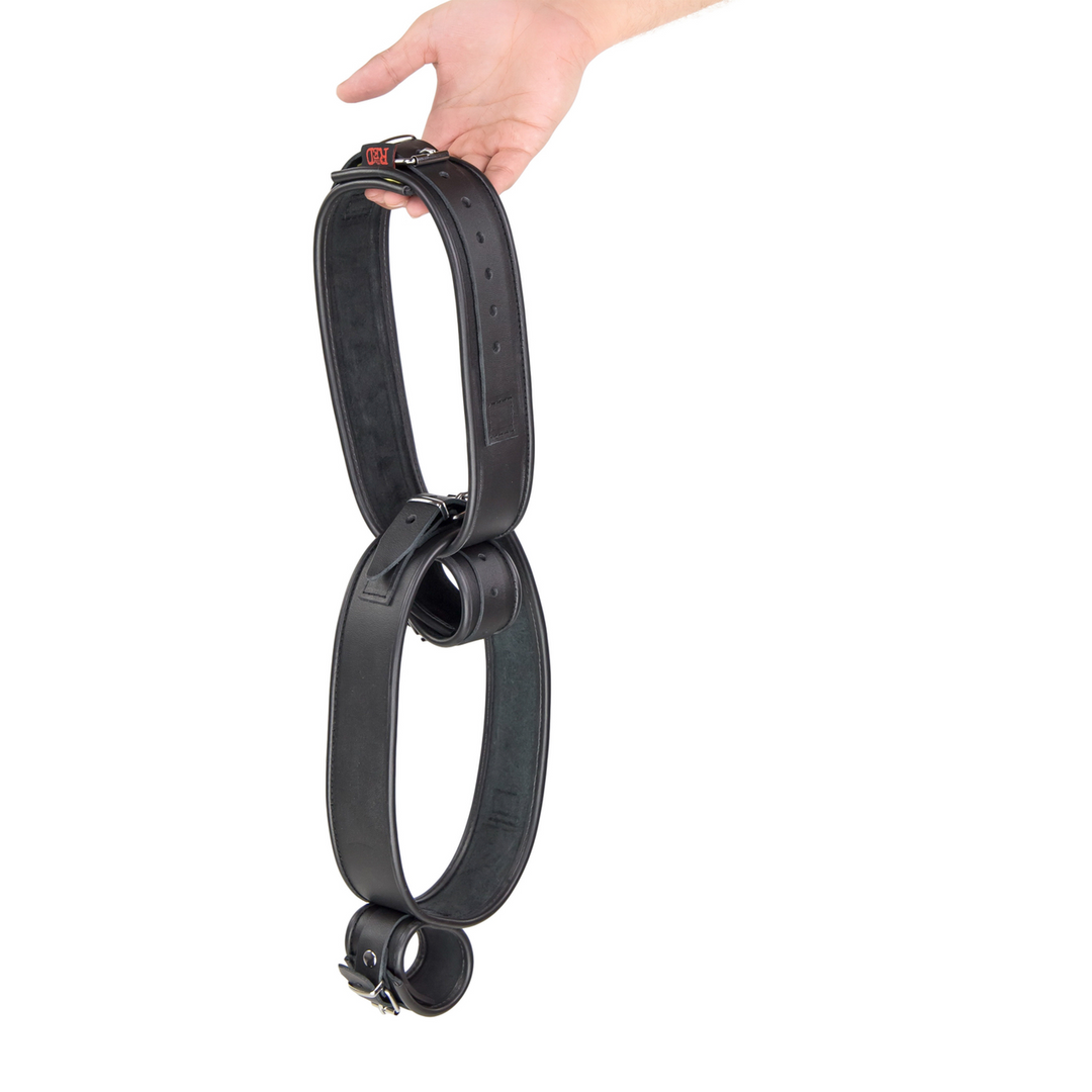Leather Thigh and Hand Restraints - Black 4