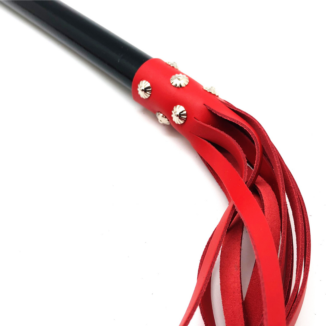 Wooden Martinet with Leather Strings - 78 cm - Red 2