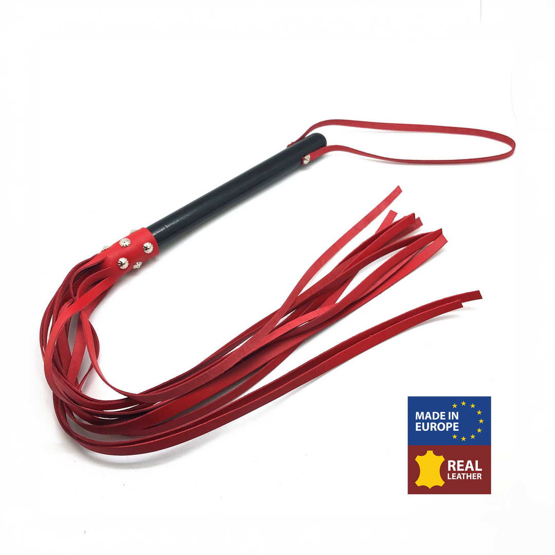 Wooden Martinet with Leather Strings - 78 cm - Red 1