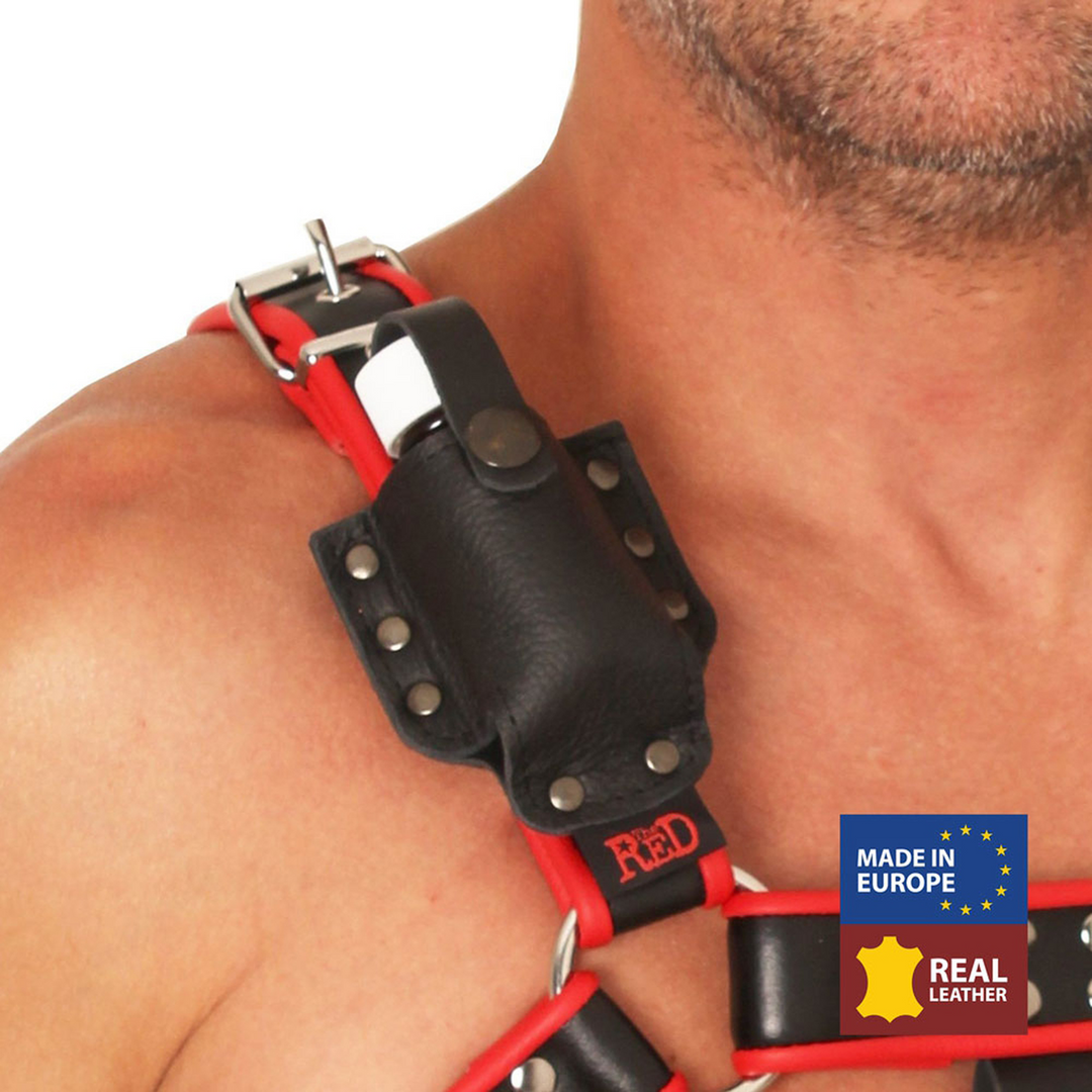 Leather Aroma Bottle Holder for Harness - Black 1