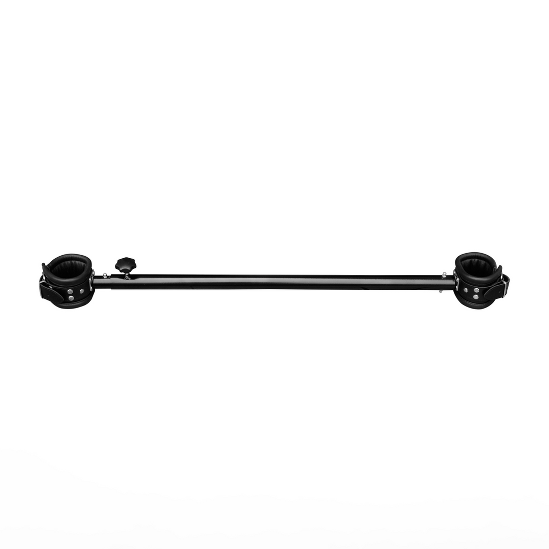 Adjustable Metal Spreader Bar with Leather Cuffs - 35 to 60 cm - Black 2