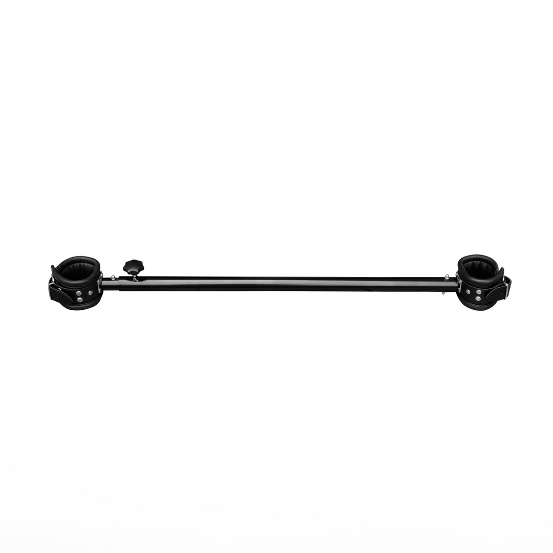 Adjustable Metal Spreader Bar with Leather Cuffs - 65 to 120 cm - Black 2