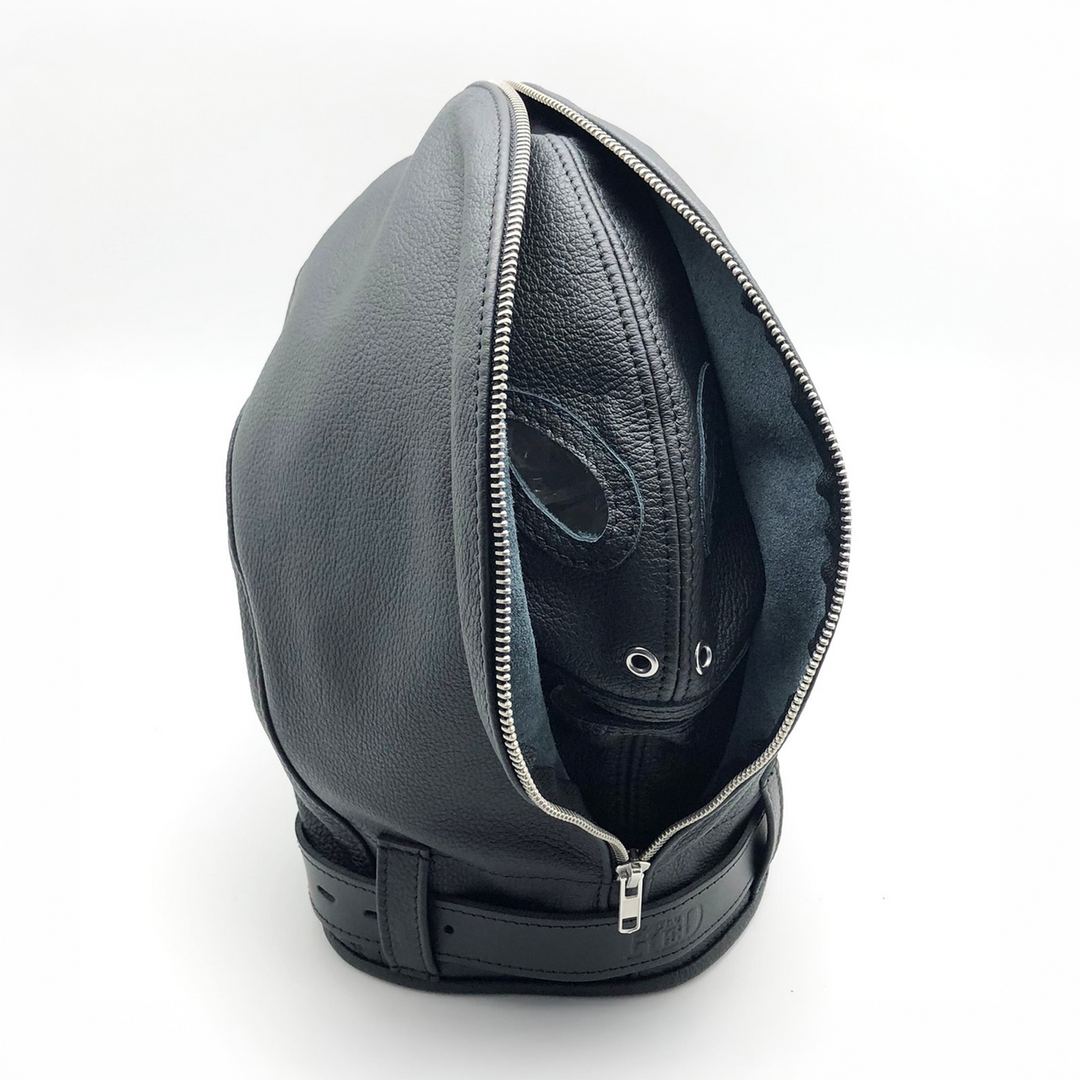 Sensorial Leather Balaclava - Black 2