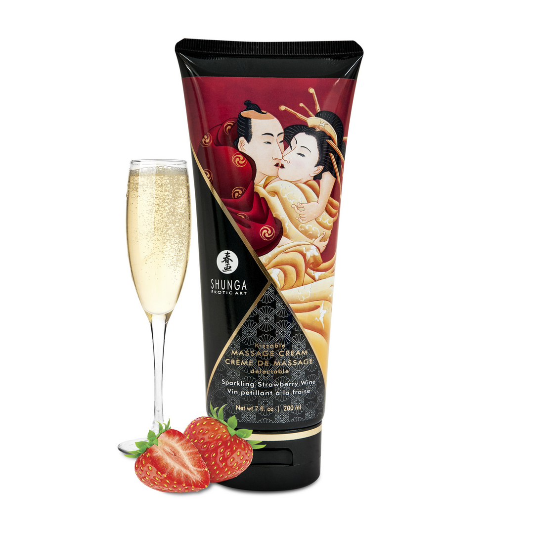 Kissable Massage Cream - Sparkling Strawberry Wine - 7 floz / 200 ml 1