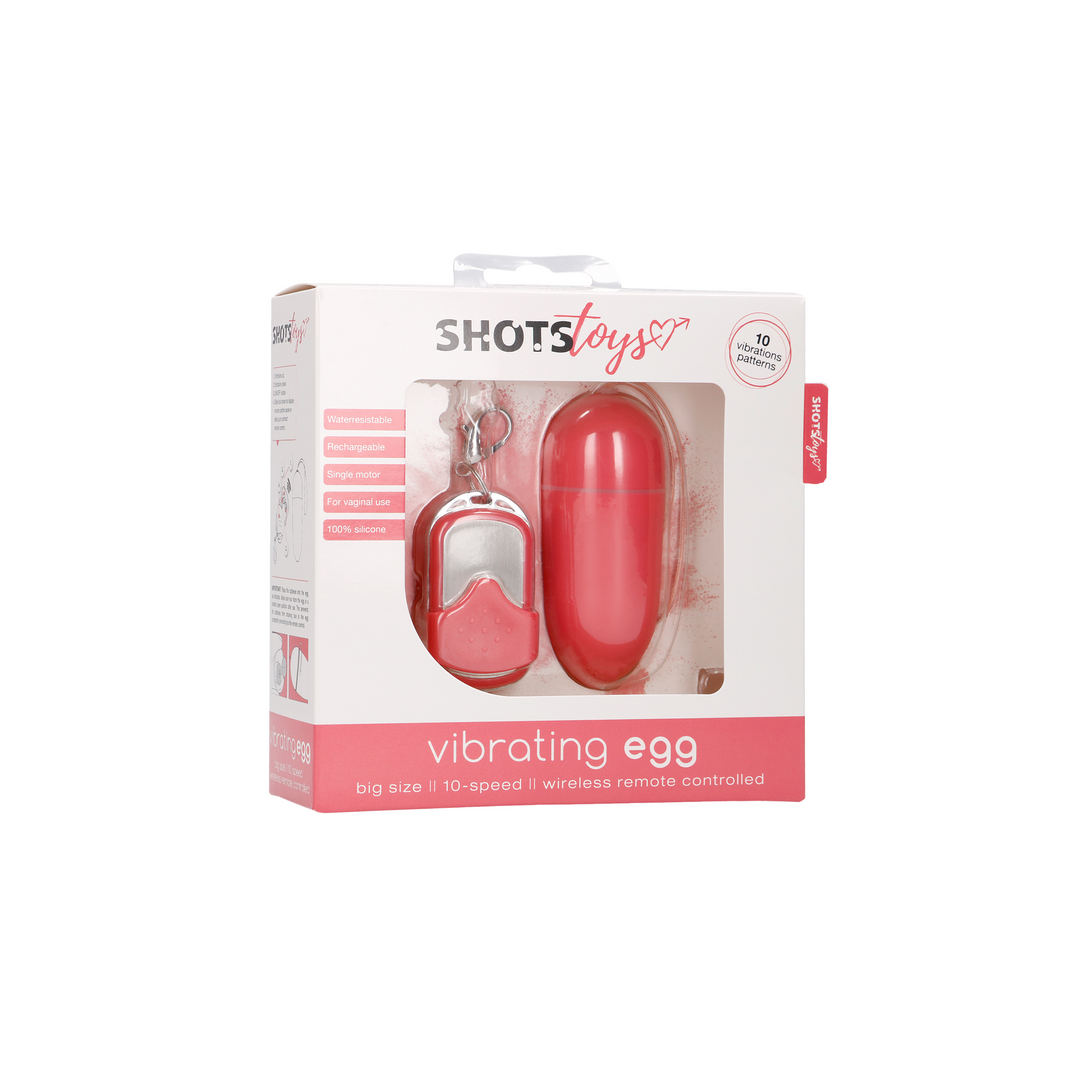 Vibrating Egg with 10 Speeds and Remote Control - L - Pink 2