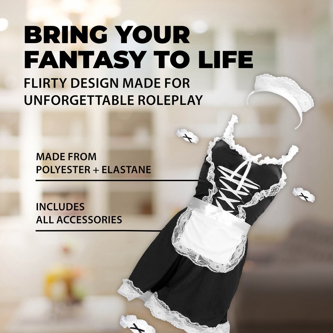 French Maid Costume - S/M - Black 6