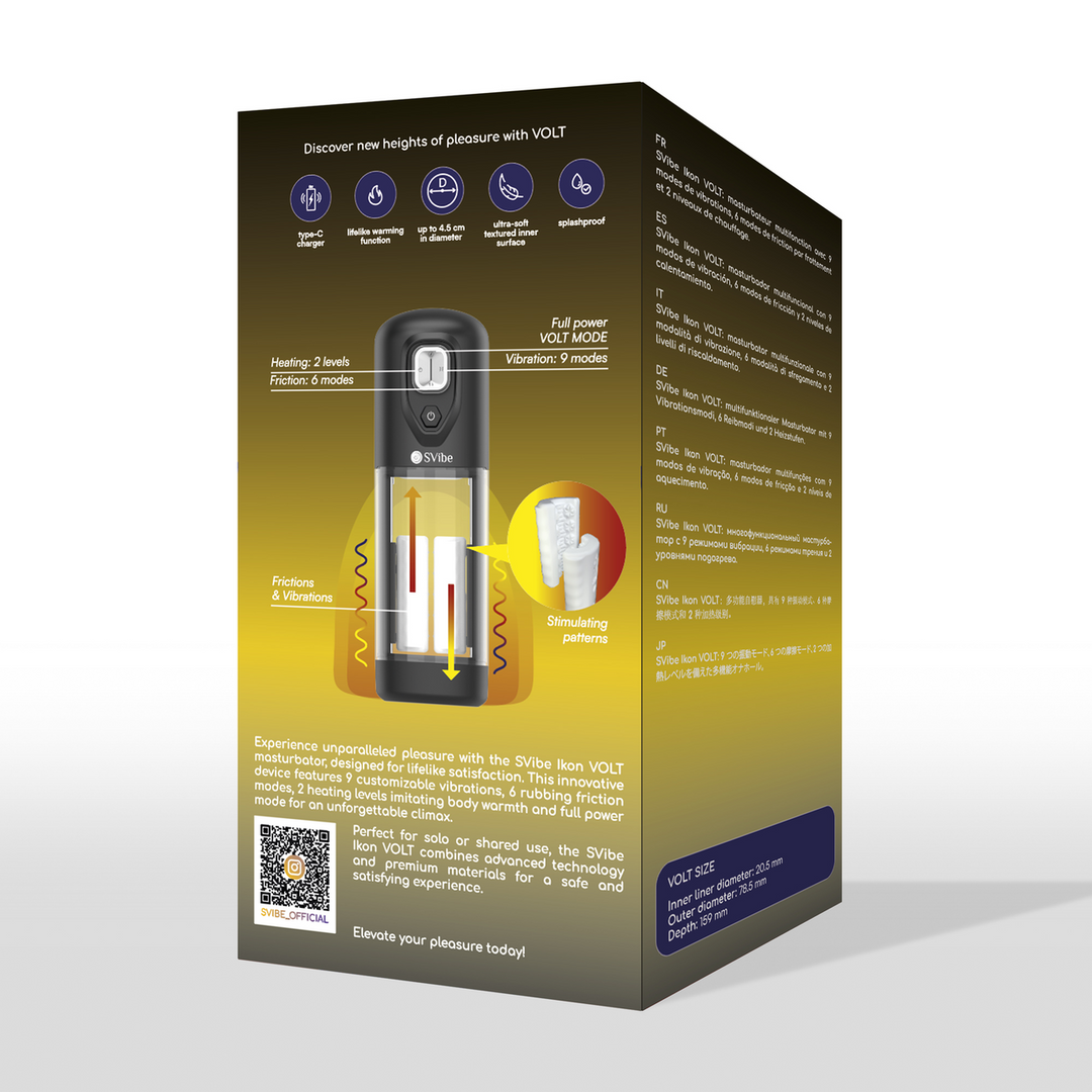 Ikon VOLT - Vibrating Rubbing Heating Masturbator - Transparent 3