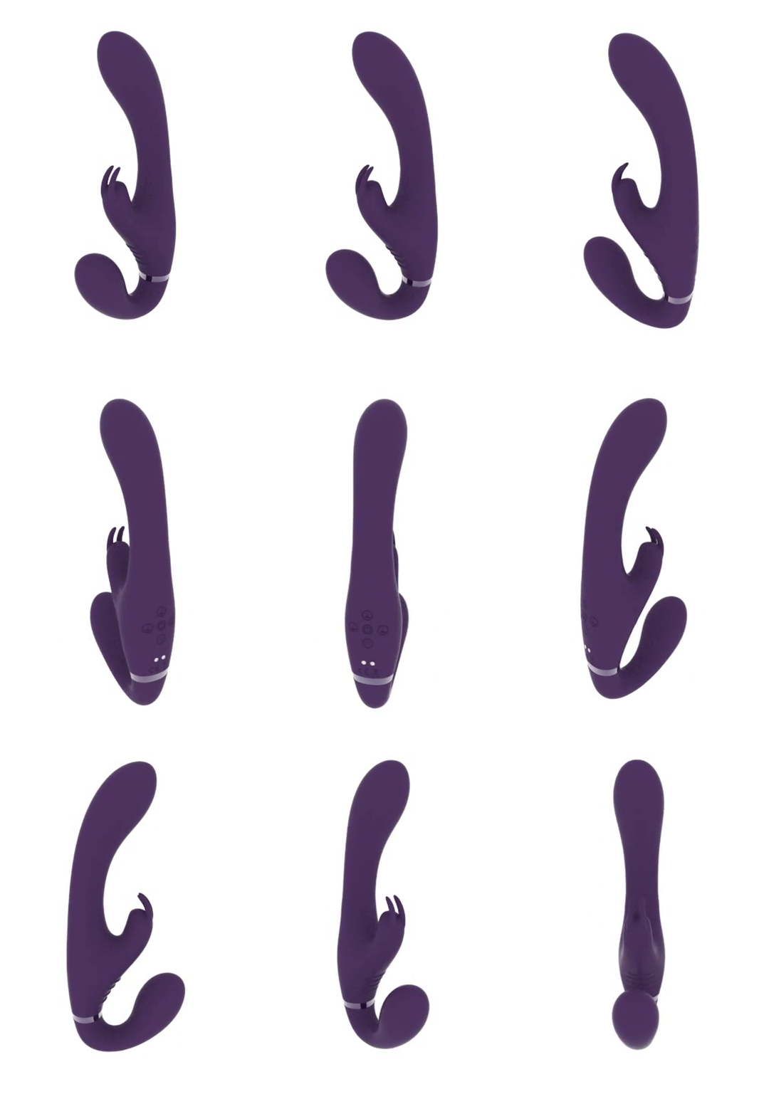 Suki - Vibrating Strapless Strap-on Rabbit - Purple 6