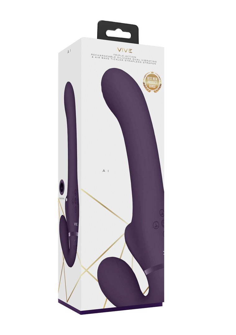 Ai - Dual Vibrating Air Wave Tickler Strapless Strapon 2