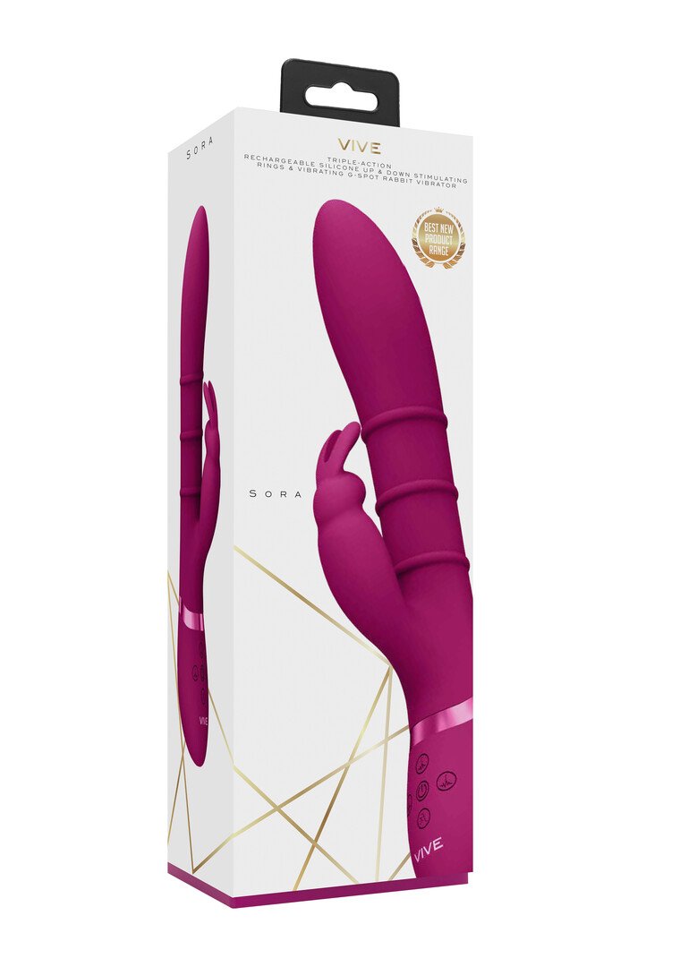 Sora - Up Down Stimulating Rings, Vibrating G-Spot Rabbit - Pink 2