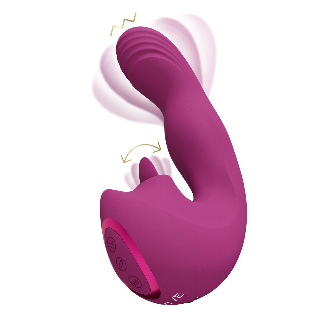 Yumi - Triple Motor G-Spot Finger Motion Vibrator and Flickering Tongue Stimulator - Pink 1