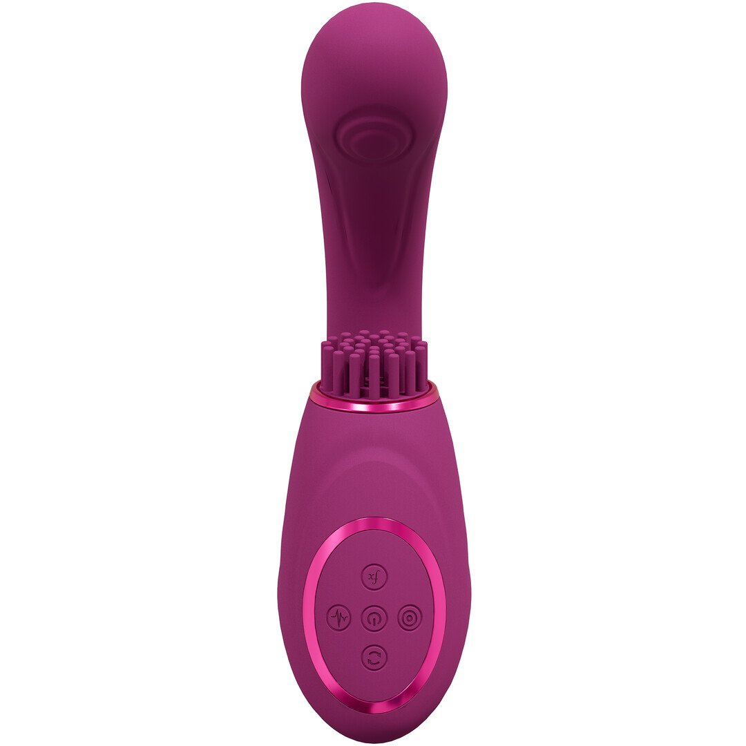 Gen - Triple Motor G-Spot Vibrator with Pulse Wave and Vibrating Bristles - Pink 6
