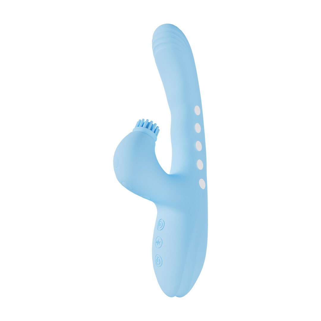 Andria - G-Spot Vibrating and Tap Clit Stimulator with LED - Blue 3