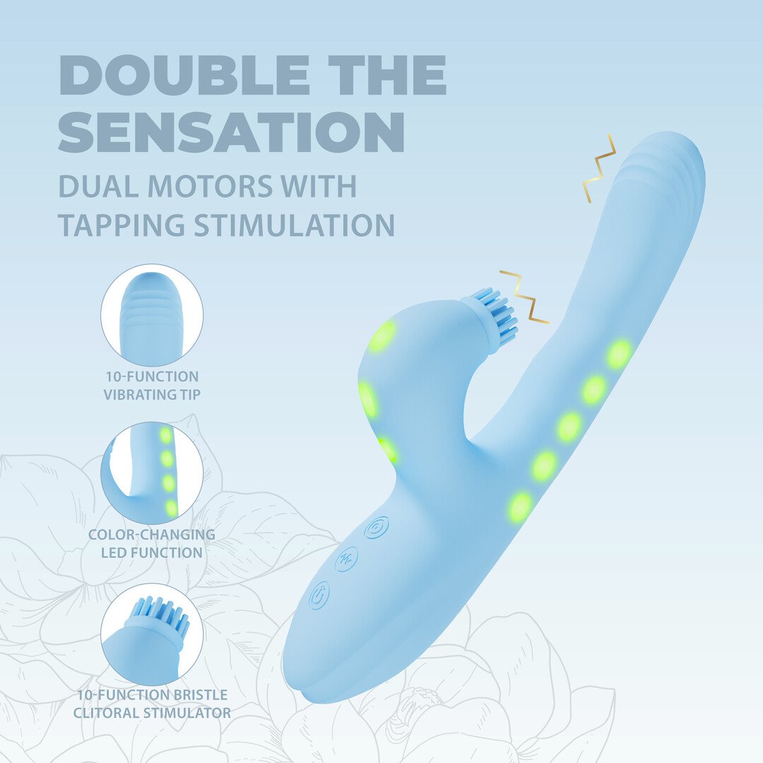 Andria - G-Spot Vibrating and Tap Clit Stimulator with LED - Blue 5