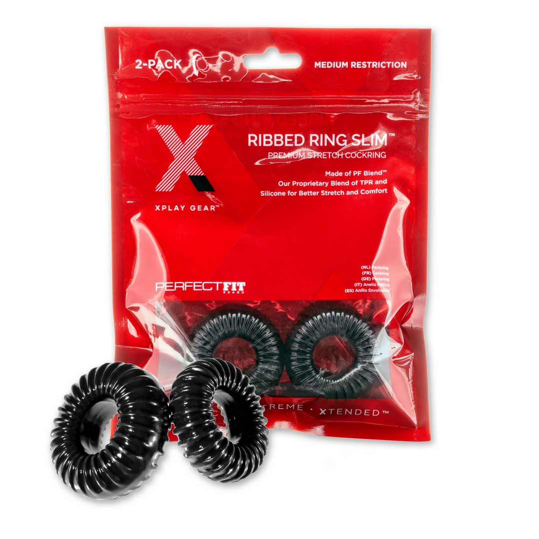 PF Blend Premium Stretch Ribbed Ring - Cockring Set 2