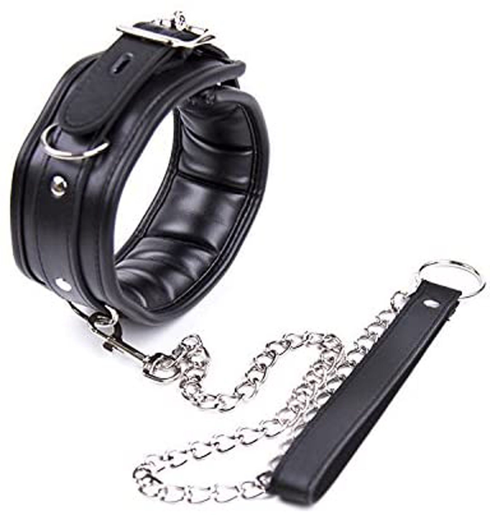 Collar with leash black 2
